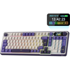 RK ROYAL KLUDGE S98 DE Mechanische Tastatur mit Smart Display & Knopf, Top Mount 96% Kabellose Mechanische Tastatur BT/2.4G/USB-C, Hot-Swap-fähige, Software-Unterstützung, 98 Tasten, QWERTZ