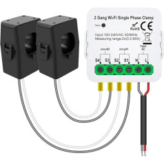 Tuya WiFi Smart Meter Tuya WiFi Smart Meter Current Transformer Sensor Clamp Statistician for Electric Lighting Solar KWh Monitor 2CT