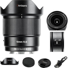 7artisans AF 10 mm F2.8 Monture E Autofocus Camera Lens, 105.3°, 232 g, APS-C AF/MF Lens with Fixed Ultra Large Angle for Sony E Monture Alpha a7 a7II a7III a7R a7RII a7RIII a7RIV a7S a7SII