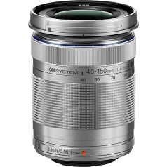 OM SYSTEM Olympus M.Zuiko Digital 40-150mm F4.0-5.6 R Silver for Micro Four Thirds System Camera, 3.75x Zoom Lens, Portable Design