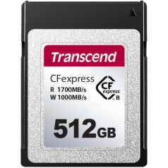 Transcend CFexpress TS512GCFE820 Type B Memory Card - 512GB / 512GB / 512GB / 512GB / Write - Up to 1700MB/s / 1300MB/s