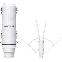 WAVLINK AC1200 Outdoor WiFi Repeater, Outdoor WiFi Extender with Power Over Ethernet, IP65 Waterproof, Gigabit RJ45, MU-MIMO, 4 x 7dBi Antennas for 100M Outdoor