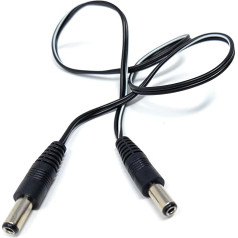 DRUT 50cm Short 2.5mm x 5.5mm Power DC Connector Cable Male to Male for CCTV Camera LED Lights 1.6ft