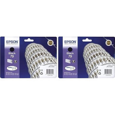 Epson Original T79 Ink Cartridge Pisa WF-4630DWF WF-4640DTWF WF-5110DW WF-5190DW WF-5620DWF WF-5690DWF WF-5190DW WF-5690DWF (Black) (Pack of 2)