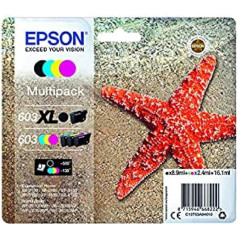 Epson 603XL T03A940 Ink Cartridge, Cyan, Normal (Pack of 4)