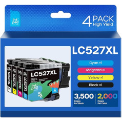 iNKPAD LC527XL Printer Cartridges Compatible with Brother LC527 LC527VAL LC527XL Cartridges for Brother MFC-J4550DW MFC-J4350DW (Pack of 4)