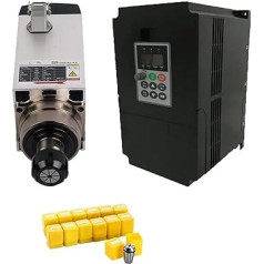 7,5 kW, 10 PS, 220 V, Vierkantspindelmotor, luftgekühlt, 4 Lager + 7,5 kW VFD-Wechselrichter + ER32-Spannfutter-Kit