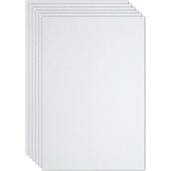 PATIKIL 2 mm (1/10 inch) Thick Non-Adhesive Glitter Foam Board, 16 x 24 inches (40 x 60 cm), White, EVA Glossy Foam Board for Crafts, Pack of 6