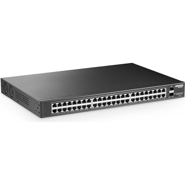YuLinca 48 Port PoE Gigabit Switch with 2 Gigabit SFP, IEEE802.3af/at Max 800W, Unmanaged Rackmount Gigabit PoE Switch