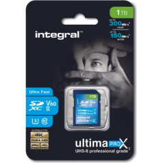 Integral 1TB UHS-II SD Card V60 Up to 300MB/s Read and 150MB/s Write Speed SDXC Professional High Speed Memory Card