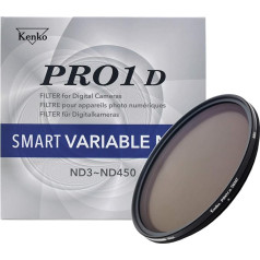 Kenko PRO1D SMART Variable Neutral Density Filter NDX ND3-450 77 mm, for Video Recording, Adjustment of Light Intensity, Continuous Adjustment ND3~450