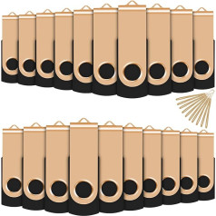EASTBULL 1GB USB Stick Swivel Flash Memory Drive USB Mmemory Sticks, Pack of 20, Gold