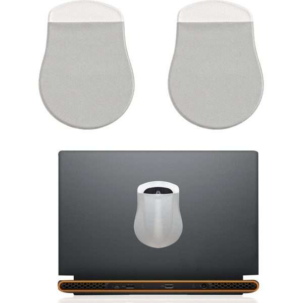 2 x Grey Mouse Holders for Laptop Stick-On Mouse Travel Bag Stick-on Mouse Bag for Computer Laptop Office (Grey)
