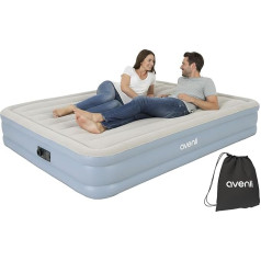 AVENLI Air Mattress Air Bed Self-Inflating for 2 People 203 x 152 x 33 cm Inflatable Mattress Guest Bed with Integrated Pump High Lying Surface Flocked Surface for Camping and Home