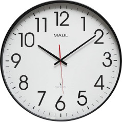 Maul MAULride Wall Clock Diameter 47 cm Radio-Controlled Clock with Automatic Time Setting Clock Made of Mineral Glass and Shatterproof Plastic Ideal as an Office Clock, Kitchen Clock, Large Wall Clock, Narrow Frame 0.6 cm