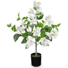 65 cm Artificial Flowers Spring Decoration Artificial Treble Flower in Pot Artificial Bougainvillea White Decorative Flowers Artificial Spring Flowers for Table Decoration in Living Room