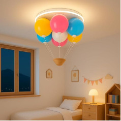 Ceiling Light Children's Room Lamp 40 cm, Children's Room Lamp Ceiling with Remote Control, Creative Floating Balloons LED Ceiling Light 3000 K - 6500 K Dimmable, Timer & Night Light for Baby Room