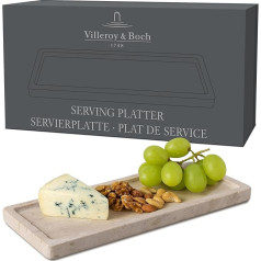 Villeroy & Boch - Manufacture Travertine Serving Platter Small Beige Handmade Rectangular Tray Small Natural Stone in Sand Tone Plate Square Stone Tableware Travertine