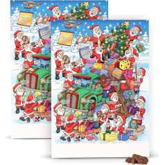 2 x Advent Calendar for Children with Chocolate - Puzzle Calendar 2025 - Daily Chocolate Surprise & Puzzle Fun - Christmas Calendar for Boys & Girls - Cute Countdown to Christmas