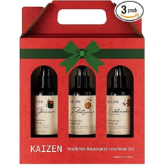 Kaizen Christmas Fragrance Spray Set - 3 x 100 ml - Christmas Fragrance Spray with Cookies, Mulled Wine & Gingerbread - Room Fragrance Christmas Gift Set - Fragrance Oil Christmas Fragrance Room Spray
