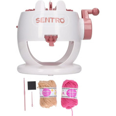 Syrisora Knitting Machine, 22 Needles, 2 Colour Cords, Intelligent Loom, Knitting Round Loom, Knitting Machine Kit for Adults and Children, Hand Operated Rotating Round Knitting Toy