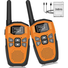 Walkie Talkie Children's Rechargeable with Built-in Li-ion Battery, NXGKET Set of 2 Toys for Girls Boys from 5 Years, 16 Channels Radios with Torch for Outdoor Games, Camping, Hiking