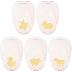 Vaessen Creative 2137-119 Motif Punch Set 5 Pieces Farm Animals Approx. 2.5 x 2 cm Scrapbook Accessories for Crafts, Card Making and Journaling White Gold 5 Pieces