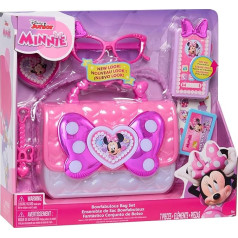 Disney Junior Minnie Mouse Bowfabulous Bag Set, 7 Pieces, Light and Sound Effects, for Dress Up and Play, Kids Toys from 3 Years by Just Play, 30.48