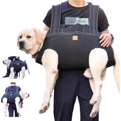 Dog Harness Backpack for Large Dogs, Full Body Dog Carrier with Handle, Rehabilitation Carrier for Stairs/Cars, Old Joint Injuries, Arthritis, Hind Leg Support, Up to 80 lbs -