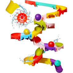 Bath Toy - 42 Pieces Bath Toy from 3 4 5 6 Years, DIY Marble Run Children's Bath Toy with Suction Cups, Water Toy Children Gift 3-6 Years Girls Boys