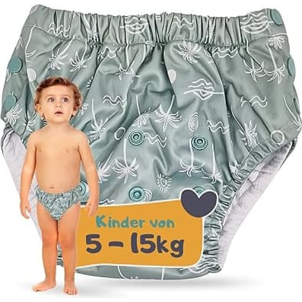 Lumina Swim Nappy One Size - Baby Swimming Trunks for Safe Protection in the Water - Adjustable Swim Nappy with Press Studs - Reusable Swim Nappy for Children from 5-15 kg