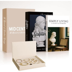 Decorative Book Boxes with Lids Sculpture Pattern Decorative Art Books Set Vintage Book Storage Box for Home Storage Coffee Table Bookcase Office Keepsake
