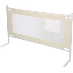 Children's Folding Bed Rail, Fall Protection Bed 150 180 200 cm, Bed Rail for Vertical Lifting, Bed Guard Foldable for Toddlers Babies Children Safe Fall Protection, Beige 150 cm
