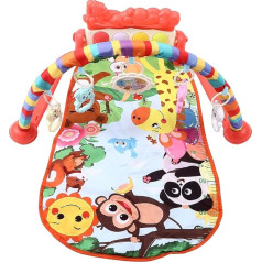 FOR BABY Multifunctional Musical Learning Activity Gym Play Mats with Piano - Red