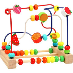 Wooden Bead Game - Circle Abacus Toy, Early Development Activity | Durable Design on Roller Coasters Educational Perfect for Girls for Children Eighteen Months More Promotion