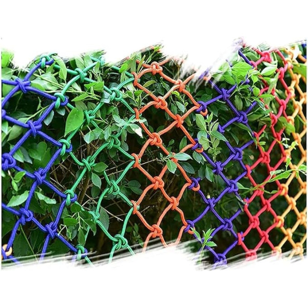 Climbing Nets, Colourful Decorative Nets for Protection of Toddlers and Adults (3 x 3 m (9.9 x 9.9 ft))