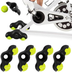 Pack of 4 Rocker Plate Feet, Indoor Cycling Snap Rocker Feet Adapter, Tennis Ball Feet with 8 Tennis Balls, Indoor Cycling Accessories, Portable Rocker Plate Bicycle Trainer for Kickr Core