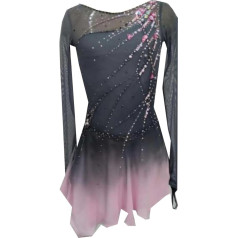 JRUIA Women's Costume for Artistic Figure Skating Competition Women's Ice Skating Skirt Professional Gymnastics Leotards Gradient Long Sleeve