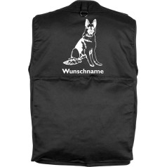 German Shepherd Dog Sports Vest with Back Pocket and Name (Motif 5)