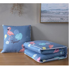 Cushion Blanket 2 in 1 Travel Blanket Cushion Quilt Multifunctional Pillow Blanket Neck Support Pillow Soft & Warm Nap Mat Cushion for Sofa Bed Office Chair (Deep Affection)