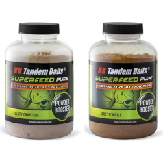 Tandem Baits Pack of 2 SuperFeed Pure Powder Booster Arctic Krill & Salty Fish Carp Fishing Without Effort Boilie Powder Bait Large Fish Fishing Carp Accessories Professionals & Hobby Anglers 250 g