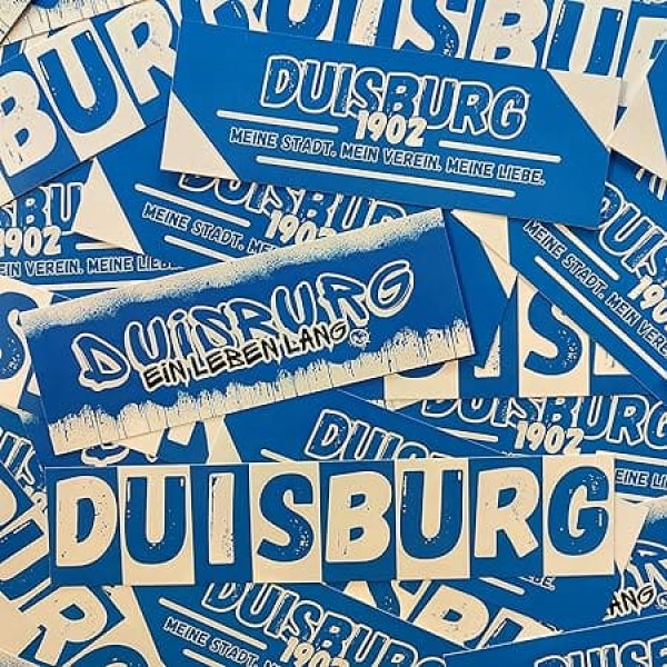 300 x Duisburg Sticker Mix '1902' 'Bar' 'Ein Leben lang' Football Fan Merchandise PVC Weatherproof