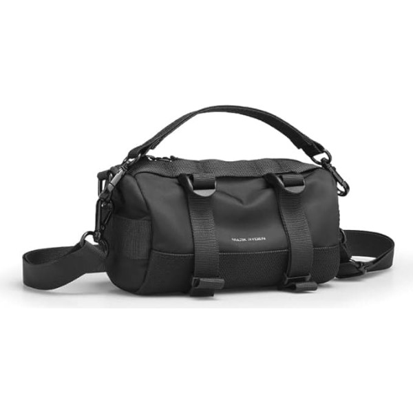 Muzee Mark Ryden Bicycle Handlebar Bag, Multifunctional Bicycle Bag, Storage Bag with Shoulder Strap for Road Bike, Mountain Bike, Cycling, Travel, Black