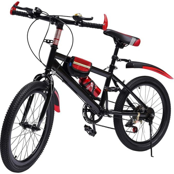 20 Inch Children's Bike, Mountain Bike for Boys and Girls, Bicycle for Children with Water Cup Holder and Mudguards, Children's Bicycle Height Adjustable Bicycles