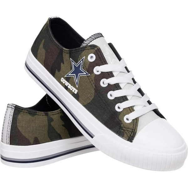 FOCO Women's NFL Camo Low Top Canvas Trainers Shoes