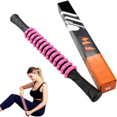 Muscle Roller Stick Muscle Yoga Massage Roller Bar Fitness Beauty Tool for Athletes Relief Pain for Leg Back (Pink)