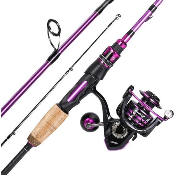 Sougayilang Fishing Combo, MH Fishing Rod and 2000/3000 Spinning Reel Set, Spinning Fishing Rod and Reel Commbo Fishing Tackle Fishing Gear