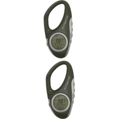 Abaodam Altimeter Barometer Thermometer Hiking Thermometer Digital Altimeter Barometer Altimeter for Mountaineering Digital Barometer Hand Altimeter ABS Green