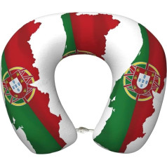 Reisekissen mit portugiesischer Flagge, Memory-Schaum, tragbares Kissen für Hotels, Camping, Seitenschläfer und Rückenschläfer