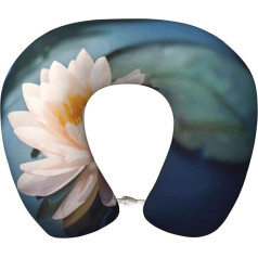 Reisekissen mit Lotusblumen-Druck, Memory-Schaum, tragbares Kissen für Hotels, Camping, Seitenschläfer und Rückenschläfer